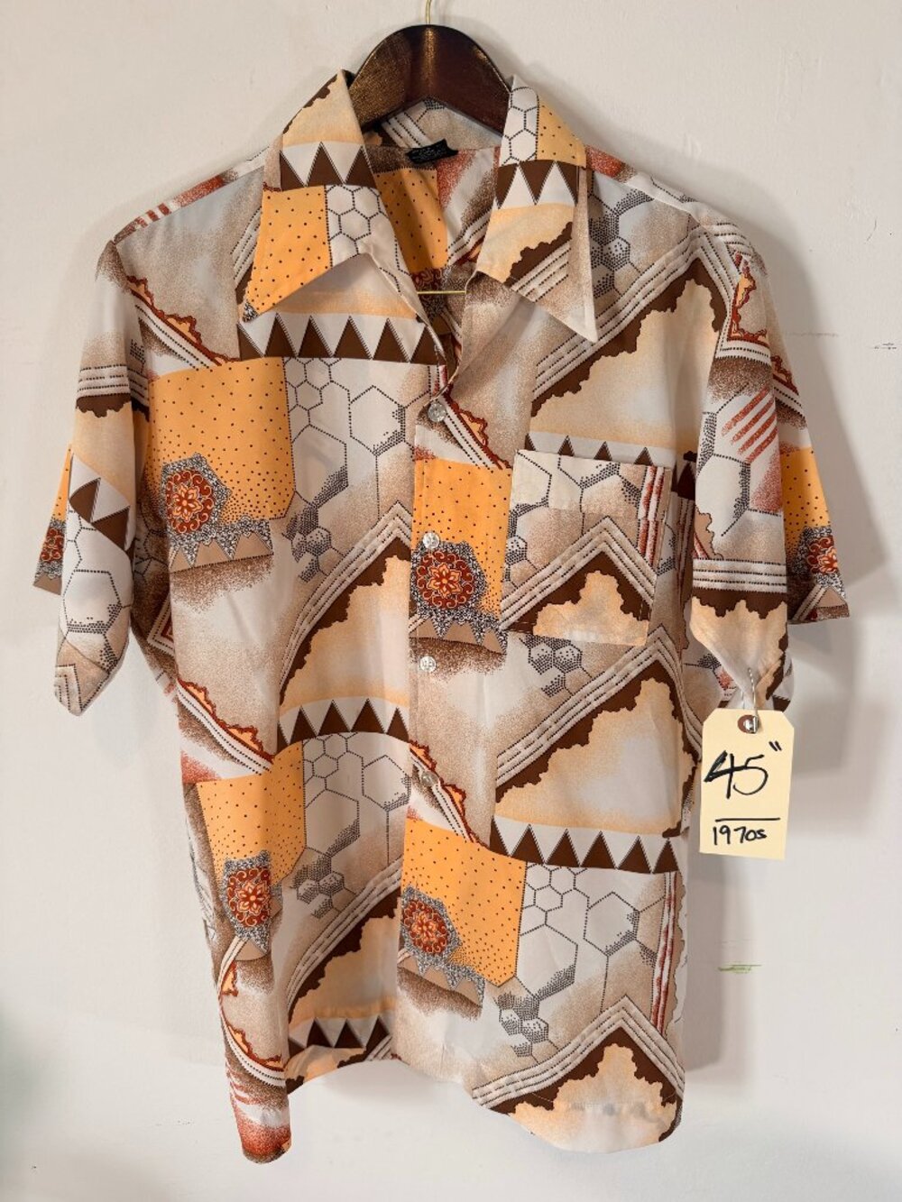 Mens Vintage 1970s Joel California Button-Down Shirt